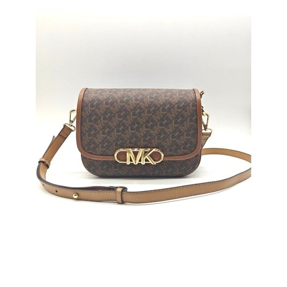 MICHAEL KORS Parker logo monogram faux-leather small crossbody - Brown(Modified) - Picture 1 of 12